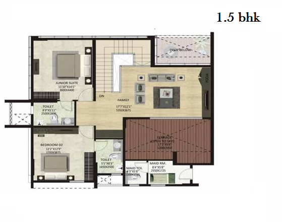 Shapoorji Sewri Project 1BHK Floorplan